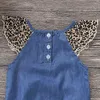 Citgeett Summer recém -nascido bebê bebê menina menina de leopardo jeans calça calça calça de cabeça 3pc