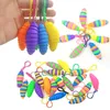 Fidget Brinquedos Caterpillar Cute Bubbles Decompression Tool Keychain Toy Elasticity Elasticity Push Bubble Anti Kids Stress Surprime Educacional Surpresa Atacado em estoque