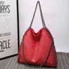 Большая складная сумка через плечо с тремя цепями для женщин 2020 Tote Messenger Bag Lady Luxury Handbags Black G220421