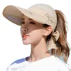 Visors Snapback zomervisor Sunhat voor mannen vrouwen unisex cap verstelbare volwassen buiten zonschaduw beschermend intrekbare hoed9859873