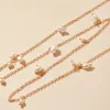 Sexy Bohemia Imitation Pearl Pendant Waist Belly Belt Beads Thin Chain Delicate Aesthetic Summer Beach Festival Body Jewely