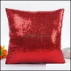 Taie d'oreiller Literie Textiles de Maison Jardin Ll Imprimer Jeter Canapé Coussin Er Taie D'oreiller Solide Sequin Gl Dhzh2