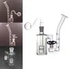 3 In1 Glass Ashcatcher Bong hookah con j-hook Reclaimer adaptador Grueso Pyrex reciclador dab rig bong con tubo de quemador de aceite de vidrio macho de 14 mm