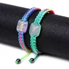Healing Crystal Pyramid Beads Friendship Armband För Kvinnor Män Strands Reiki Positiv Energi Ädelsten Bangle Chakra Orgone Handgjorda Justerbara Vävda Smycken