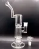 Narghilè Bong per acqua in vetro trasparente da 12,5 pollici con giunto femmina 18 con pneumatico per braccio ad albero doppio Perc