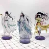 Anime mo dao zu shi nyckelchain tecknad figur wei wuxian lan zhan dubbelsidig akrylnyckelring cosplay hänge aa220318