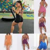Sexiga yogabyxor kläder kvinnor elastiska jumpsuits sport rompers fitness byxor rygglösa korsbodysuit