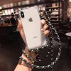 Cord Chain crossbody Necklace Lanyard strap mobile phone cases for iphone x xr xs 11 12 13 pro max Transparent shockproof tpu back cover