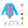 Children's Swimwear Girls Mermaid Swimsuits Baby Pool Beach Wear Kids One-piece Long Sleeve Rash Guard Bathing suit Sun Protection swim wear