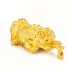 Hanger kettingen puur 24k geel goud 3d 999 Dragon Son Pixiu