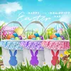 Gift Wrap 10pcs/Lot Easter Bucket Cotton Kids With Ruffles Lace Egg Hunt Bags 4 Colors Basket Fluffy TailGift WrapGift