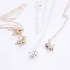 Trendy big head cat pendant necklaces Cute animal style Clavicle chain for women 18K Gold Plated necklace