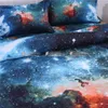 Sängkläder set 3d hipster galax set universum yttre rymd tema tryck säng linnan täcke flastplåt kudde casebedding