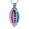 Chains American Football Cremation Jewelry For Ashes Women Men Necklace Loved Ones Stainless Steel Memorial Urn5660546