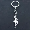 Keychains Ballet Girl Keyring Stainless Steel Dance Lady Cute Jewelry Gift For Women Girls Miri22