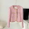 Sport Runway kleine geur Franse dameskleding chique Tweed wollen jas Oneck Sweet Jacket Top Casaco uitloper 220803 2024 Hot Sale