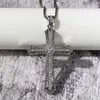 Colares de pingentes requintados colar de cruz feminino com joias de cristal brilhante chique em acessórios de colocação diária por atacado.