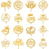 Happy birthday cake topper Baking cake Insert Decorating Supplies Acrylic topper cupcak Flag Birthday Party decoration