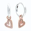 Freehand Heart Hoop Earrings Оригинальная коробка для Pandora 925 Sterling Silver Womens Stud Earring