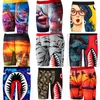 Quick Drying Elastic Beach Shorts For Men Sexy Ice Silk Printed Short Pants With Bags Desinger Underwear Boxers