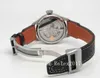AZF Factory Montres-bracelets pour homme automatique mécanique ETA 52850 Calendrier avec aiguille de réserve de marche de travail Bracelet en cuir noir avec boucle déployante Montre d'épargne