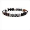 Braccialetti con ciondoli Uomo fatto a mano 8Mm Bracciale Buddha Occhio di tigre Perline di pietra ematite Gioielli da donna estivi Consegna di goccia 20 Carshop2006 Dhx4T