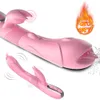 Dildo Vibrator Heating Tongue Licking Rabbit sexy Toys For Women G Spot Vagina Clitoris Stimulator 12 Modes Products
