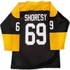 Men TV Series Irish Letterkenny #69 Kooy Shoresy Hockey Jersey Ice Movie Team Color Blue Yellow Green White Red Alternate Stitched Uniforms