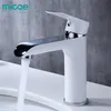 MICOE robinet de salle de bains mélangeur robinets de lavabo évier cascade lavabo robinet en laiton chromé récipient eau chaude et froide robinets de lavabo blanc T200107