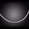 Chains 4mm Mens Sideways Necklace Link Vintage 925 Sterling Silver For Women 30 Inch Simple Geometric NecklaceChains