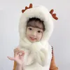 Caps & Hats Cute Antlers Beer Ear Hat Warm Plush Beanies Windproof Children's Novelty Fleece Casual Scarf Fashion Cap Winter Women R9N5C