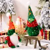 Christmas Sequins Gnomes Decoration Handmade Plush Swedish Tomte Figurine Kitchen Shelf Fireplace Ornament