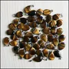 Pendant Necklaces Pendants Jewelry Wholesale 50Pcs Natural Tiger Stone Pear Women Gift Water Drop Beads N Dhung