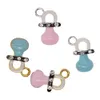 Cute Small DIY Craft Charms For Kids Enamel Baby Pacifier Shape Pendant Charm For Bracelet /Necklace Making Jewelry