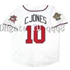 Qqq8 Air01 Vintage 19Air01 Maillot de baseball 24 Deion Sanders 10 Chipper Jones 29 John Smoltz 6 Bobby Cox 27 Fred McGriff 47 Tom Glavine 8 Javy Lopez Maddux