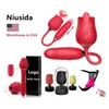 Juguetes sexuales del masajeador Niusida Women Vibrator Juguetes para adultos Rose para la mujer y