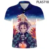 رجال Polos Kimet No Yaiba 3d Printed Shirt Men Fashion Camisas Streetwear عارضة Harajuku Hombres Short Ropa de Hombremen's Men'smens