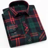 Fall Business Casual Homens Camisa xadrez Marca de Alta Qualidade Escritório Masculino Vermelho Preto Checkered Manga Longa Camisas Roupas 220323