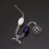 Tuyau de brûleur à mazout à main Tuyaux d'eau en verre portables Serpentine Bent Type épais Pyrex Downstem Rig Rond de petits tubes de barboteur de tabac en verre pour fumer Accessoires Cadeau