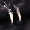 Vintage Silver Plated Wolf Tooth Necklace for Men Long Chain Good Luck Cool Jewelry Gift Wholesale Price