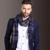 Europa moda chal bufandas hombres invierno cálido tartán bufanda negocios Sjaal Plaid algodón Wraps Bufanda Foulard Szaliki I Chusty