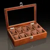 Wood es Box Organizer Top drewniany wyświetlacz Fashion Coffee Storage Holder etui na zegarki dla mężczyzn 220810