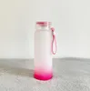 17 oz sublimering tumbler frostad gradient glas vatten flaska färg i slut matt tumblare värmeöverföring glasburkar drycksaft koppar sugrör sn4461