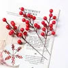 Dekorativa Blommor Kransar Berry Picks - 12 Konstgjorda Röda Stammar Julgransdekorationer 7,5 tum för Christma Hem Decors 2022