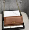 2022 nuovo stile di alta qualità portafogli donna d'affari in pelle catena d'oro borse a tracolla borsa a tracolla borsa portamonete di design 6 colori