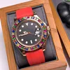 Candy Color Diamond Watch Mens Automatyczne zegarki mechaniczne 40 mm damskie zegarek Montre de lukse gumowy pasek regulowany 251f