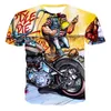 Erkek t-shirt 2022 erkek t-shirt ve motosiklet desenli gömlek, anime adam sokak moda 3d, yaz,