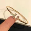 T Hem Double Armband 925 Sterling Silver Plated 18K Gold Opening White Shell Armband Elastic Diamond Inlaid 2023