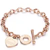 Bracelets de charme Kurshuni Moda Love Heart For Women Gold Silver Color Stoinless Aço Cadeia Bileklik Bangles Jóias Kent22