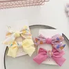 2 Pcs New Korean Fashion Children's Hairpins Headwear for Sweet Girl Princess Floral Fabric Bow Duckbill Clip Hair Accessories